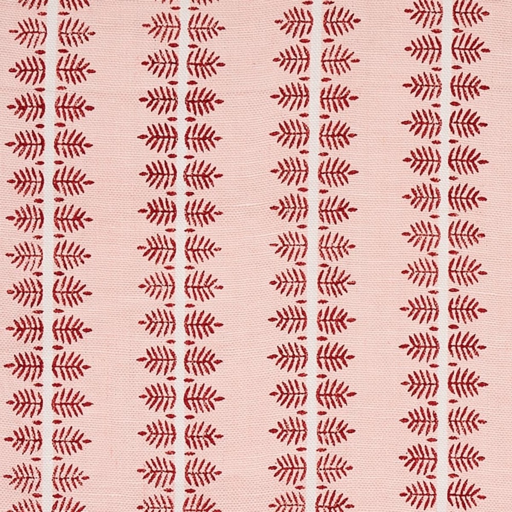 Schumacher Hand Block Print Alva Blush Fabric - 8.5 yards
